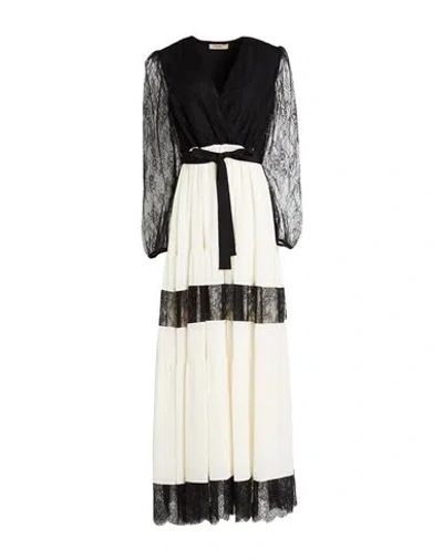 Twinset Woman Maxi Dress Cream Size 12 Polyester, Polyamide, Cotton, Viscose In White