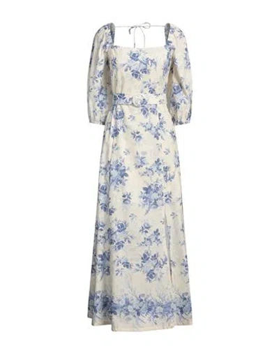 Twinset Woman Maxi Dress Cream Size 8 Linen, Cotton In White