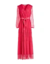 Twinset Woman Maxi Dress Fuchsia Size 10 Polyester, Polyamide, Cotton, Viscose In Pink