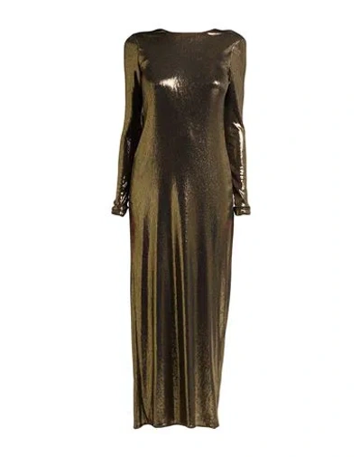 Twinset Woman Maxi Dress Gold Size 4 Polyester, Elastane