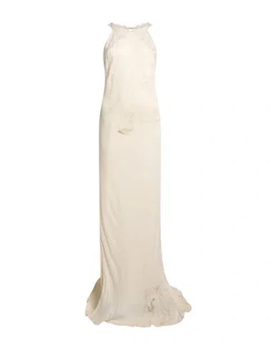 Twinset Woman Maxi Dress Ivory Size 12 Viscose In White