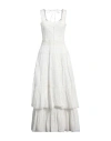 Twinset Woman Maxi Dress Ivory Size 10 Cotton, Polyamide In White