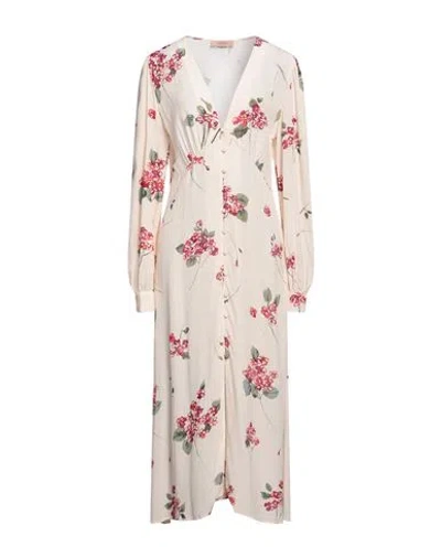 Twinset Woman Maxi Dress Ivory Size 10 Viscose In White