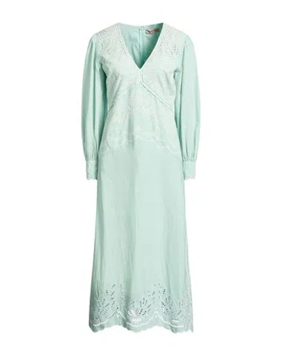 Twinset Woman Maxi Dress Light Green Size 4 Cotton