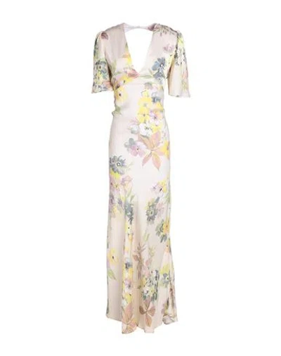 Twinset Woman Maxi Dress Light Yellow Size 8 Polyester