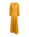Twinset Woman Maxi Dress Mustard Size 8 Polyester In Yellow