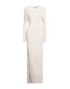 Twinset Woman Maxi Dress Off White Size M Polyamide, Viscose, Wool, Cashmere, Polyester In Off White
