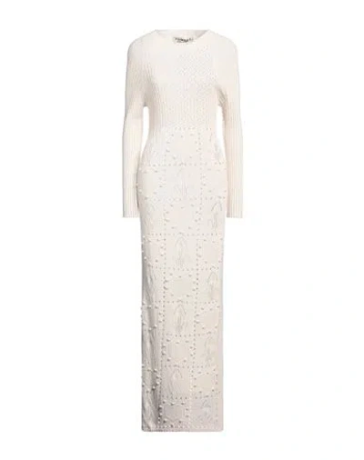 Twinset Woman Maxi Dress Off White Size M Polyamide, Viscose, Wool, Cashmere, Polyester