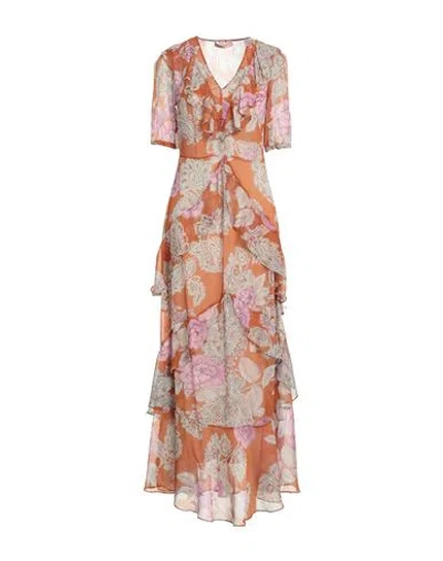 Twinset Woman Maxi Dress Rust Size 4 Polyester In Red