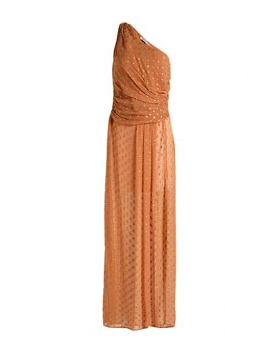 Twinset Woman Maxi Dress Rust Size 6 Viscose, Polyester In Red