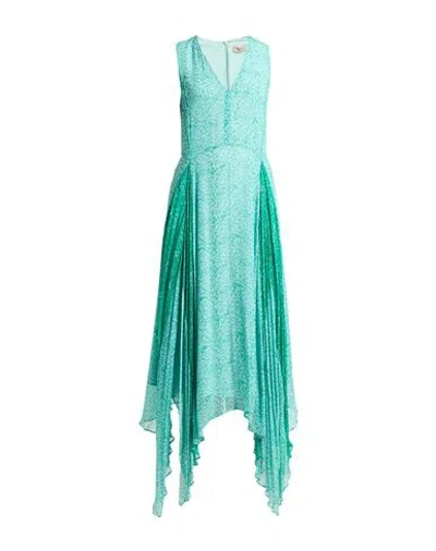 Twinset Woman Maxi Dress Turquoise Size 4 Viscose In Blue