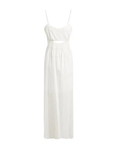 Twinset Woman Maxi Dress White Size 10 Cotton, Linen, Polyamide, Polyester, Viscose