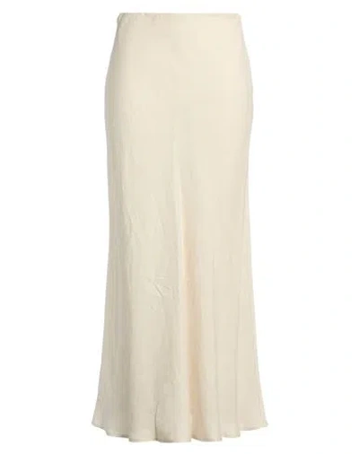 Twinset Woman Maxi Skirt Beige Size 14 Linen In Neutral