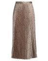Twinset Leopard-print Pleated Midi Skirt In Beige