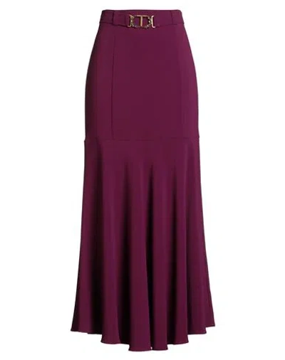 Twinset Woman Maxi Skirt Burgundy Size 14 Polyester, Elastane