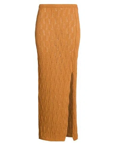 Twinset Woman Maxi Skirt Tan Size Xl Polyamide, Viscose, Wool, Cashmere In Brown
