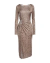 Twinset Woman Midi Dress Beige Size 4 Viscose In Beige