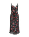 Twinset Woman Midi Dress Black Size 2 Viscose, Polyamide In Black