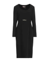 Twinset Woman Midi Dress Black Size 12 Polyester, Viscose, Elastane In Black