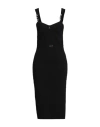 Twinset Woman Midi Dress Black Size L Viscose, Polyamide, Polyester, Elastane In Black