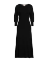Twinset Woman Midi Dress Black Size L Viscose, Polyester In Black