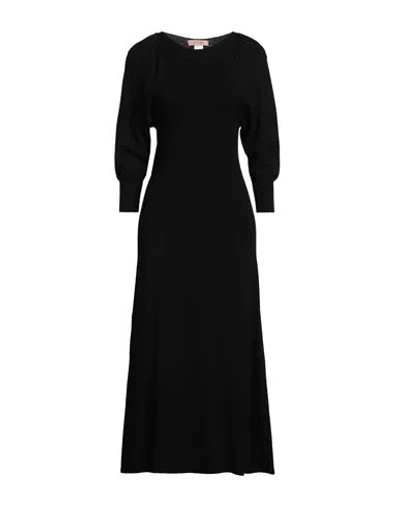 Twinset Woman Midi Dress Black Size L Viscose, Polyester