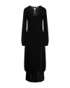 Twinset Woman Midi Dress Black Size L Polyimide, Viscose, Wool, Cashmere