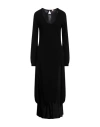 Twinset Woman Midi Dress Black Size S Polyimide, Viscose, Wool, Cashmere