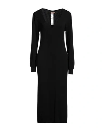 Twinset Woman Midi Dress Black Size M Viscose, Polyester
