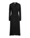 Twinset Woman Midi Dress Black Size S Viscose, Polyamide, Elastane In Black