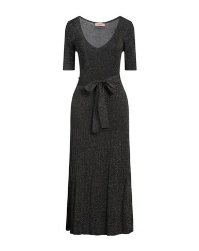 Twinset Woman Midi Dress Black Size Xs Viscose, Polyamide, Polyester
