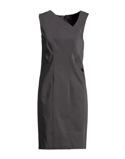 Twinset Woman Midi Dress Charcoal Size L Polyester, Cotton, Elastane In Gray