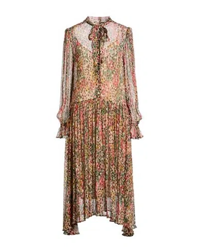 Twinset Woman Midi Dress Coral Size 4 Viscose In Brown