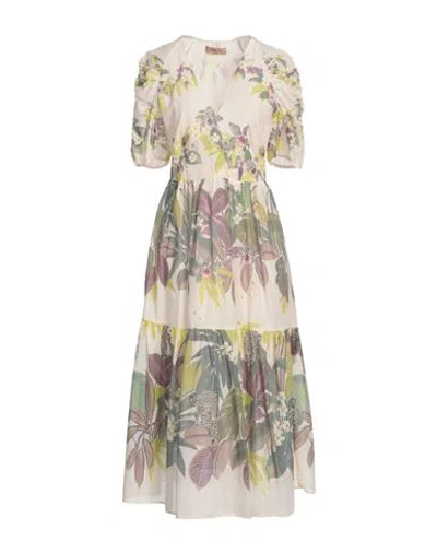 Twinset Woman Midi Dress Cream Size 14 Cotton In White
