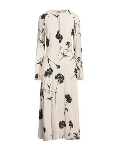 Twinset Woman Midi Dress Cream Size 14 Viscose In White