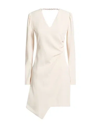 Twinset Woman Midi Dress Cream Size 8 Polyester, Elastane In White