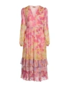 Twinset Woman Midi Dress Fuchsia Size 12 Polyester In Pink