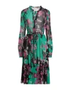 Twinset Woman Midi Dress Green Size 8 Viscose