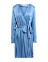 Twinset Woman Midi Dress Light Blue Size 12 Viscose