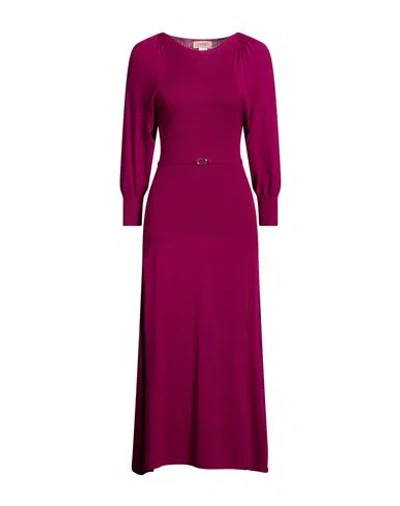 Twinset Woman Midi Dress Mauve Size Xs Viscose, Polyester In Purple