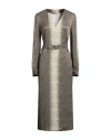Twinset Woman Midi Dress Military Green Size 6 Viscose In Green