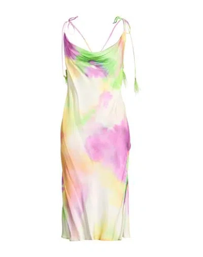 Twinset Woman Midi Dress Purple Size Xl Viscose In White