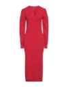 Twinset Woman Midi Dress Red Size Xxl Viscose, Polyester In Red