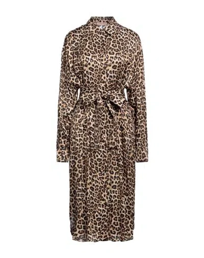 Twinset Woman Midi Dress Sand Size 8 Viscose In Beige