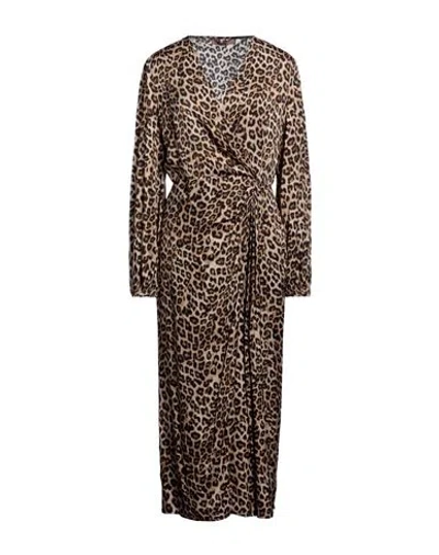 Twinset Woman Midi Dress Sand Size 10 Viscose In Beige