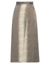 Twinset Woman Midi Skirt Military Green Size 10 Viscose In Beige