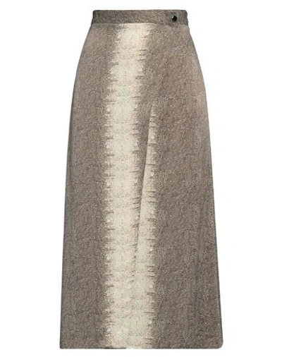 TWINSET TWINSET WOMAN MIDI SKIRT BEIGE SIZE 6 VISCOSE