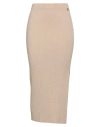 Twinset Woman Midi Skirt Beige Size L Viscose, Polyamide, Metallic Polyester In Beige