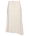 Twinset Woman Midi Skirt Cream Size 12 Polyester, Elastane