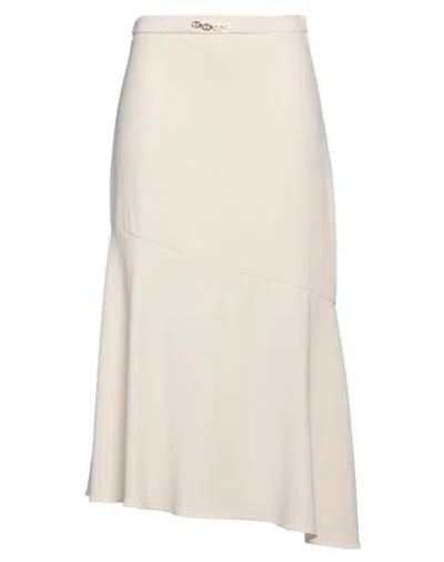 Twinset Woman Midi Skirt Cream Size 12 Polyester, Elastane